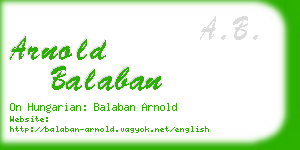 arnold balaban business card